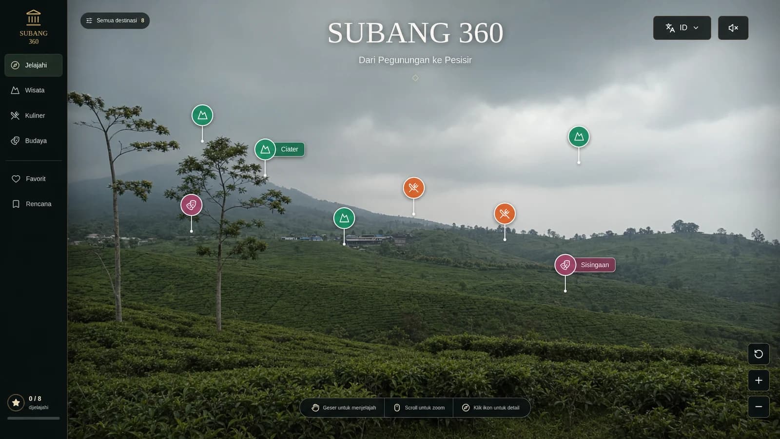 Tampilan interaktif Subang 360