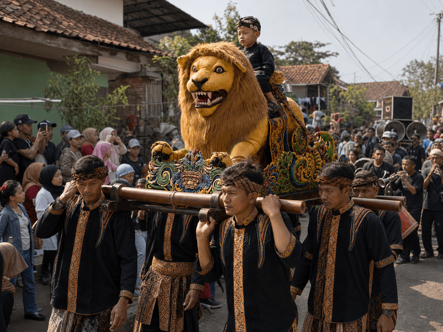 Pertunjukan budaya Sisingaan khas Subang
